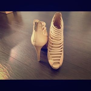 Nude strappy heels
